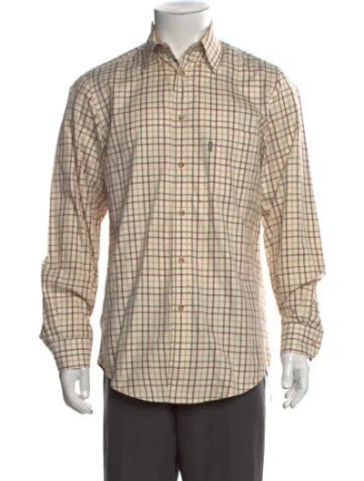 Pre-owned Barbour Plaid Print Long Sleeve Shirt In Neutral