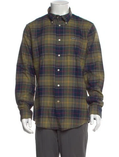 Pre-owned Barbour Plaid Print Long Sleeve Shirt In Neutral