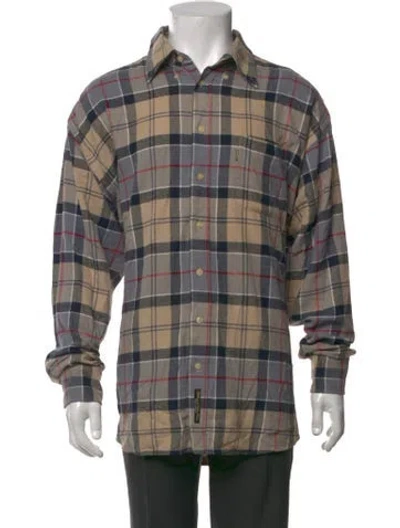 Pre-owned Barbour Plaid Print Long Sleeve Shirt In Neutrals