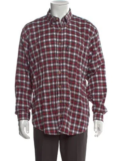 Pre-owned Barbour Plaid Print Long Sleeve Shirt In Red