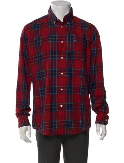 Pre-owned Barbour Plaid Print Long Sleeve Shirt In Red