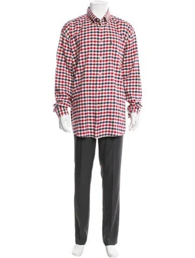 Pre-owned Barbour Plaid Print Long Sleeve Shirt In Red