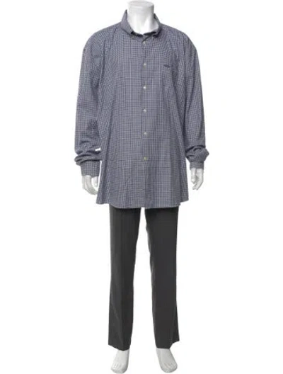 Pre-owned Barbour Plaid Print Long Sleeve Shirt W/ Tags In Blue