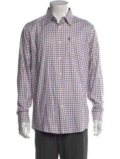 Pre-owned Barbour Plaid Print Long Sleeve Shirt In White