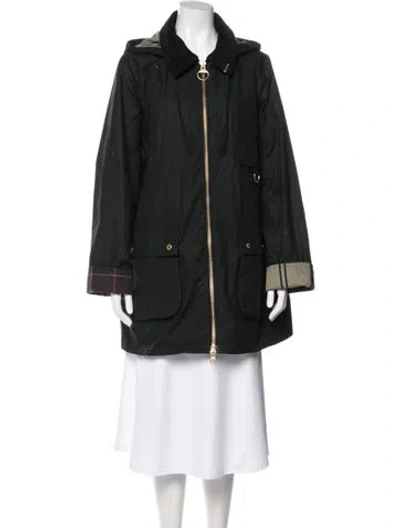 Pre-owned Barbour Plaid Print Parka In Black