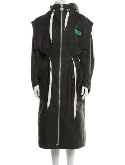Pre-owned Barbour Plaid Print Parka In Green