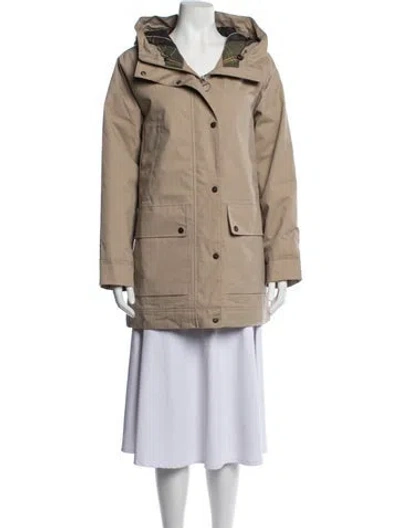 Pre-owned Barbour Plaid Print Parka In Neutrals