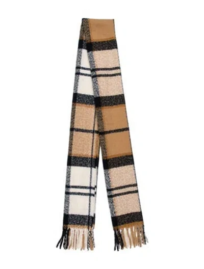 Pre-owned Barbour Plaid Print Scarf In Neutral