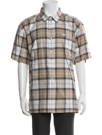 Pre-owned Barbour Plaid Print Short Sleeve Shirt In Multi