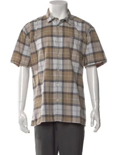 Pre-owned Barbour Plaid Print Short Sleeve Shirt In Neutral