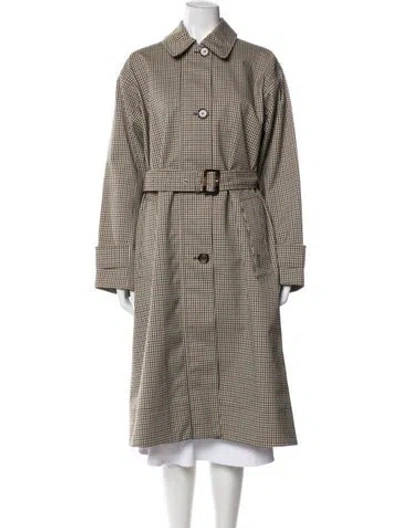 Pre-owned Barbour Plaid Print Trench Coat In Multi