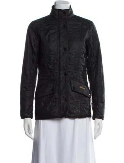 Pre-owned Barbour Plaid Print Utility Jacket In Black