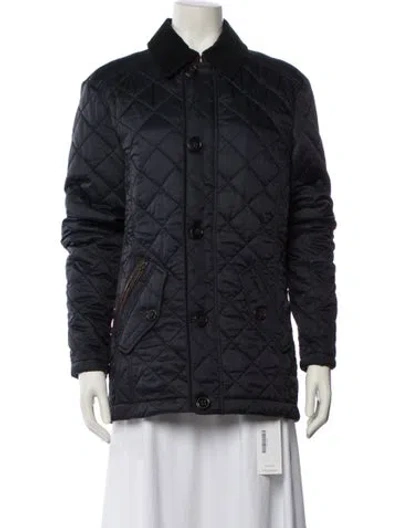 Pre-owned Barbour Plaid Print Utility Jacket In Blue