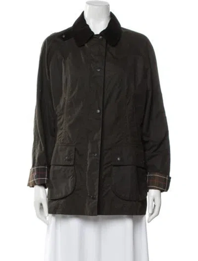 Pre-owned Barbour Plaid Print Utility Jacket In Neutral