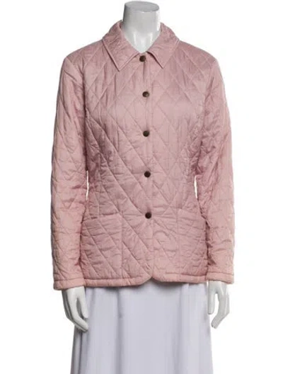 Pre-owned Barbour Plaid Print Utility Jacket In Pink