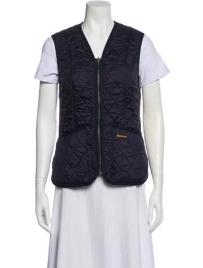 Pre-owned Barbour Plaid Print Vest In Black