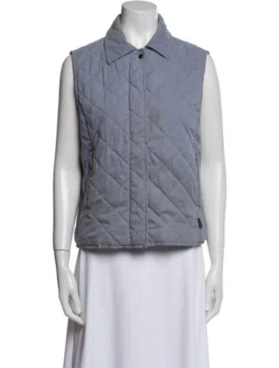 Pre-owned Barbour Plaid Print Vest In Blue