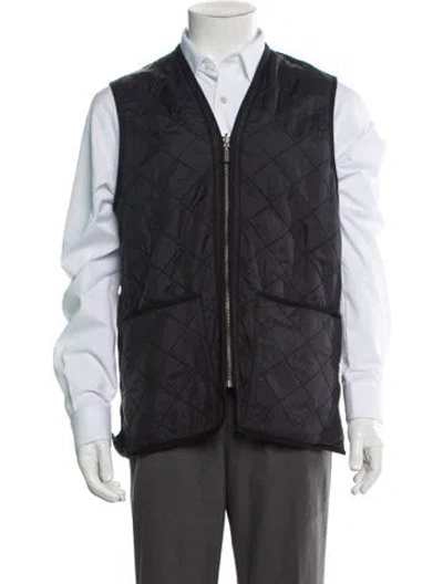 Pre-owned Barbour Plaid Print Vest In Blue
