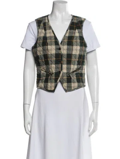 Pre-owned Barbour Plaid Print Vest In Multi