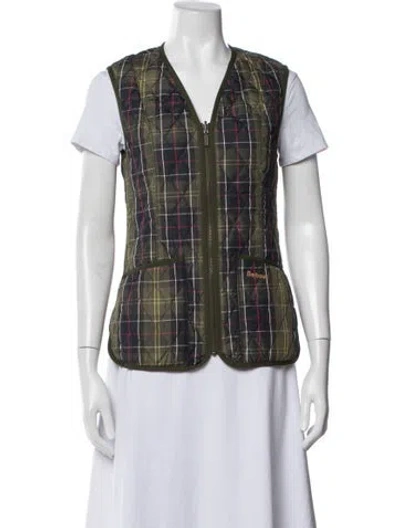 Pre-owned Barbour Plaid Print Vest In Multi
