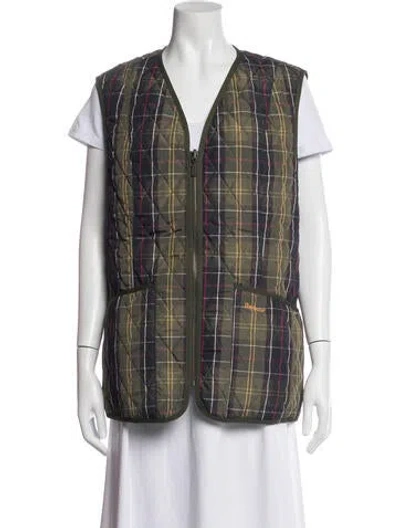 Pre-owned Barbour Plaid Print Vest In Multicolor