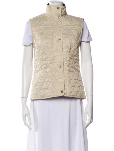 Pre-owned Barbour Plaid Print Vest In Neutral