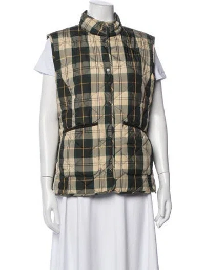 Pre-owned Barbour Plaid Print Vest W/ Tags In Neutrals