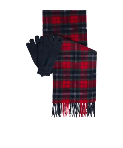 Barbour Plaid Scarf And Glove Set In Multi