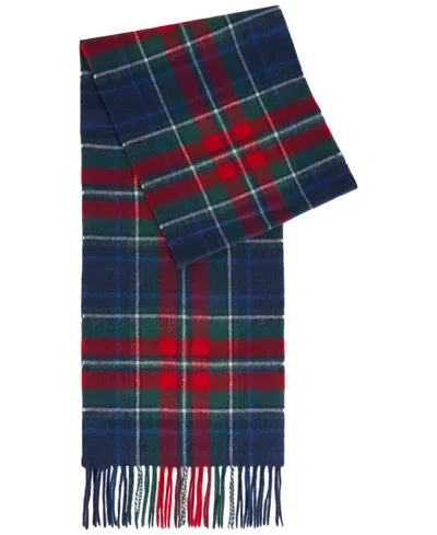 Barbour Plaid Tasselled New Check Scarf In Blue