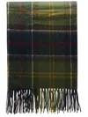 Barbour Plaid Wool Blend Scarf With Fringes In Multicolour