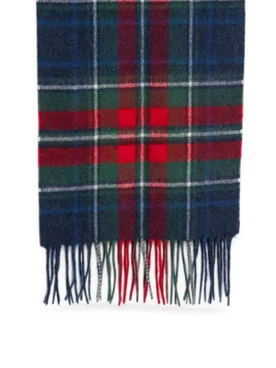 Barbour Tartan Pattern Scarf In Wool And Cashmere Blend With Fringed Edges In Multi