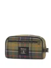 Barbour Plaid Zip-top Clutch Bag In Green