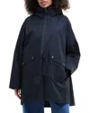 Barbour Heron Waterproof Cotton Blend Jacket In Navy