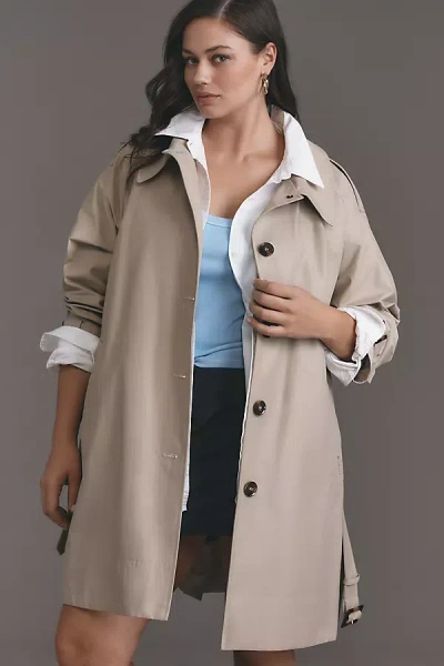 Barbour Plus Maia Showerproof Trench Coat Jacket In White