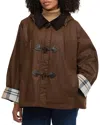 Barbour Myra Leather-trimmed Cotton Hooded Jacket In Brown