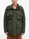Barbour Pocket Hooded Jacket In Green
