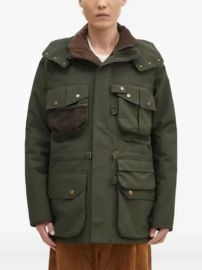 Barbour Pocket Hooded Jacket In Green