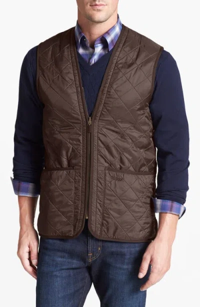 Barbour 'polarquilt' Relaxed Fit Zip-in Liner Vest In Dark Brown