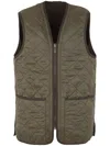 Barbour Quilted Zip-in Liner Gilet In Green