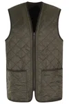 Barbour Sleevelees Quilted Jacket Polarquilt Waist In Olive