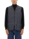Barbour Quilted Sleeveless Vest Front Pockets In Blue