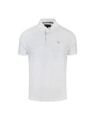 BARBOUR PIQUET POLO WITH TARTAN DETAILS