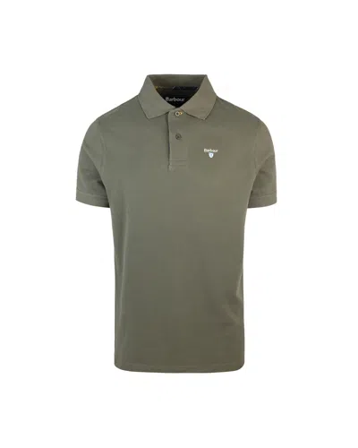Barbour Green Piquet Polo In Multi