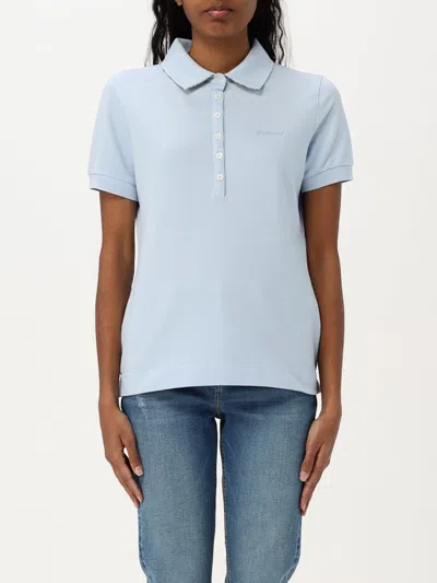 Barbour Six-button Embroidered Polo Shirt In Blue