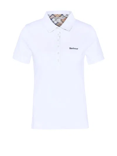Barbour Polo White Women In Blue
