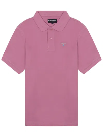 Barbour Logo Embroidered Polo Shirt In Pink