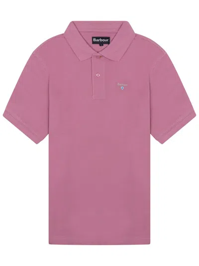 Barbour Logo Embroidered Polo Shirt In Pink