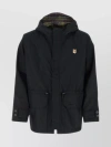 BARBOUR POLYESTER JACKET WITH HOOD AND ADJUSTABLE CUFFS