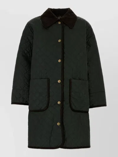Barbour Polyester Single Breasted Coat In Black