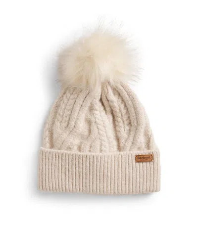 Barbour Pom-pom Elsdon Beanie In Cream